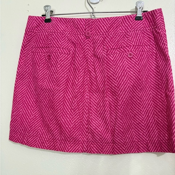 Lilly Pulitzer Pink Chevron Print Corduroy Mini Skirt 6 - Picture 2 of 9